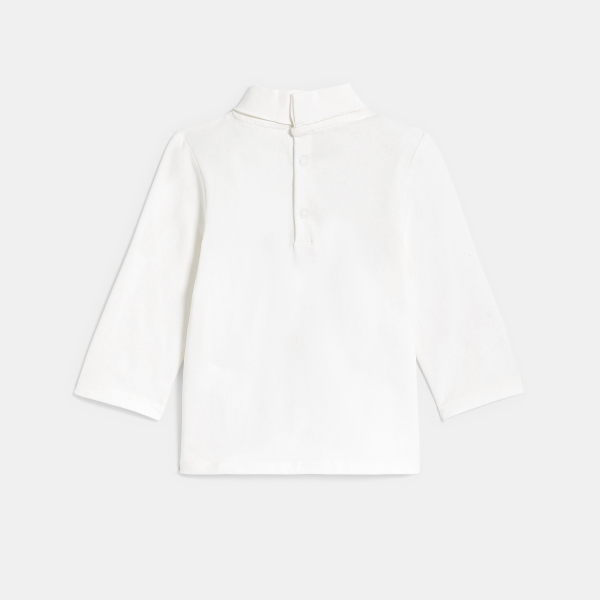 تيشيرت برقبة عالية بطبعة طيور باللون الوردي للفتيات الصغيرات